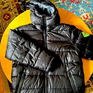 Gap Kids Hooded Puffer black NWOT detachable hood Could fit XS women’s size